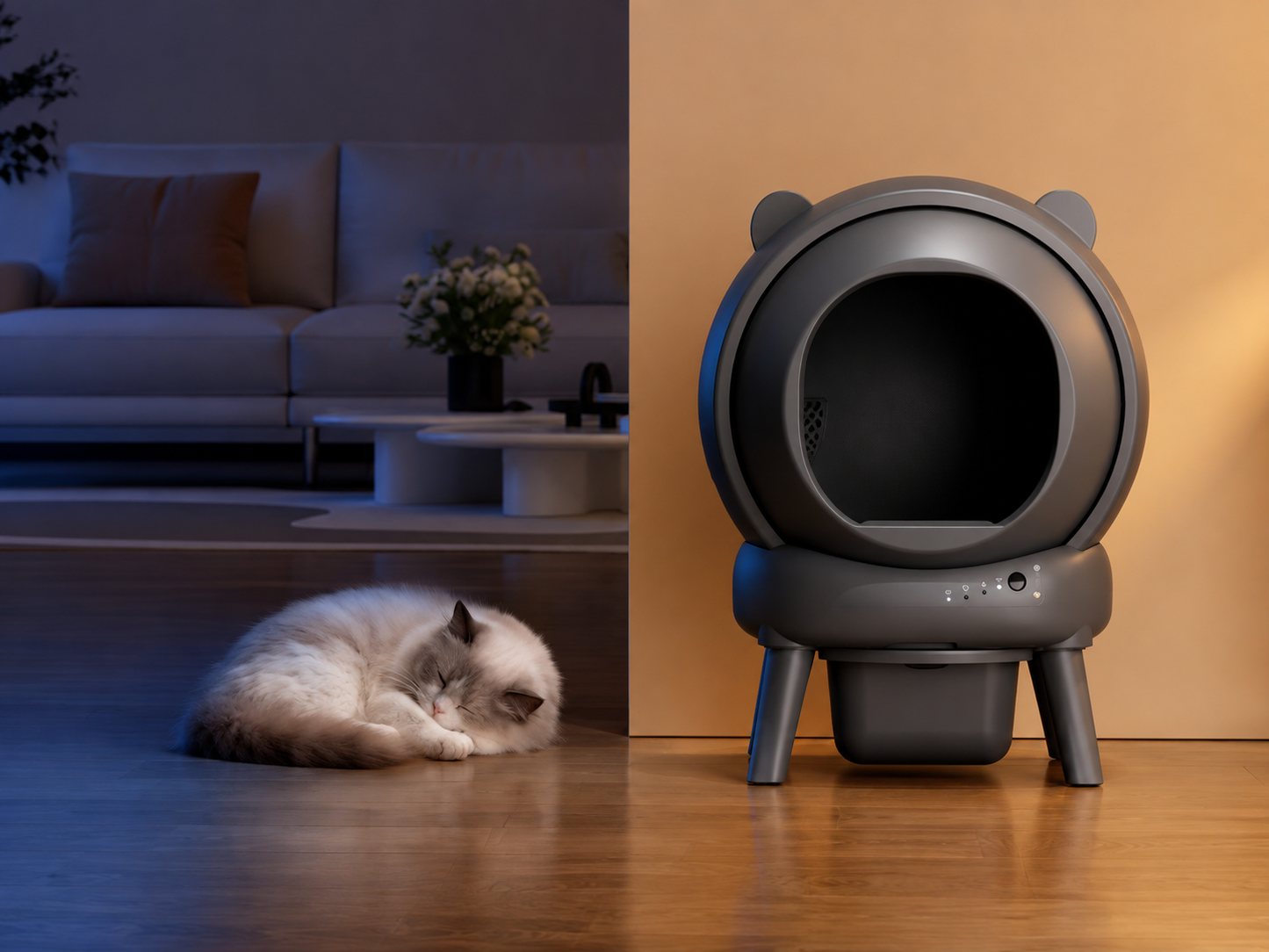 Pawpex Smart Automatic Cat Litter Box – Self-Cleaning Pet Toilet with Wi-Fi App Control Multi-Sensor Safety and Bottom Waste Bin