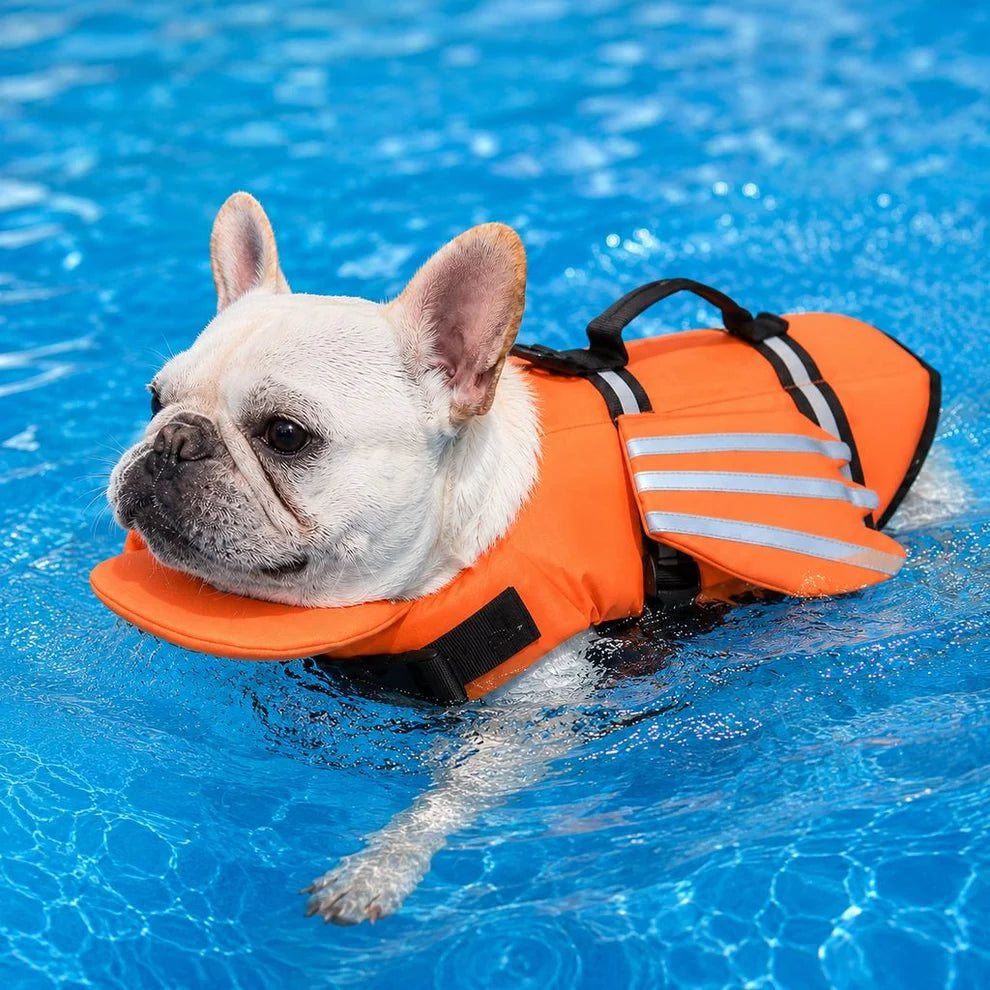 Reflective Wing Dog Life Jacket – High-Buoyancy Pet Swim Vest with Chin Float and Rescue Handle