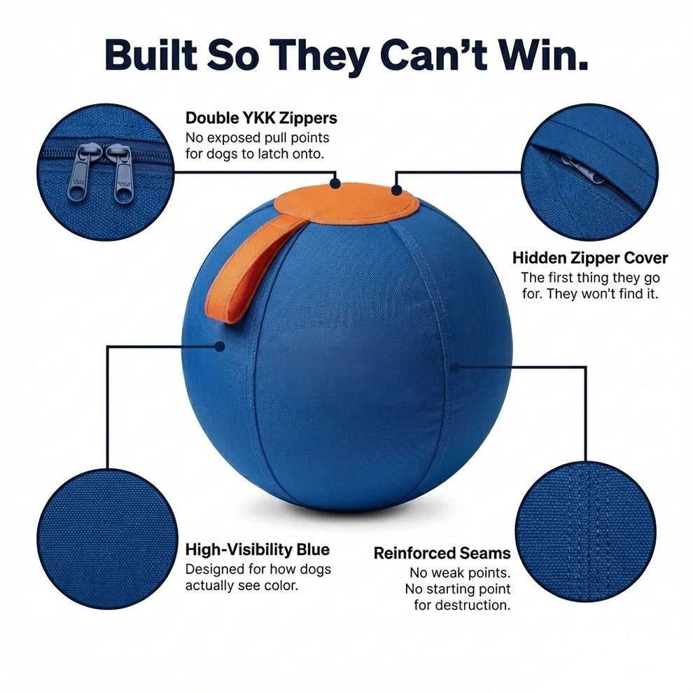 Interactive Heavy-Duty Dog Herding Ball – Puncture-Proof Outdoor Chase Toy with Grab Handle for High-Energy Breeds