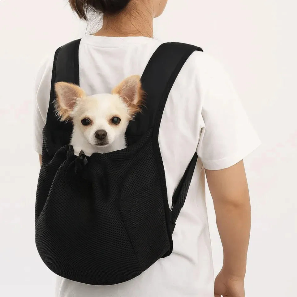 Hands-Free Breathable Pet Carrier Backpack – Adjustable Front Chest Pack for Cycling and Outdoor Travel