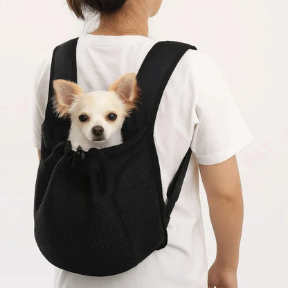 Hands-Free Breathable Pet Carrier Backpack – Adjustable Front Chest Pack for Cycling and Outdoor Travel