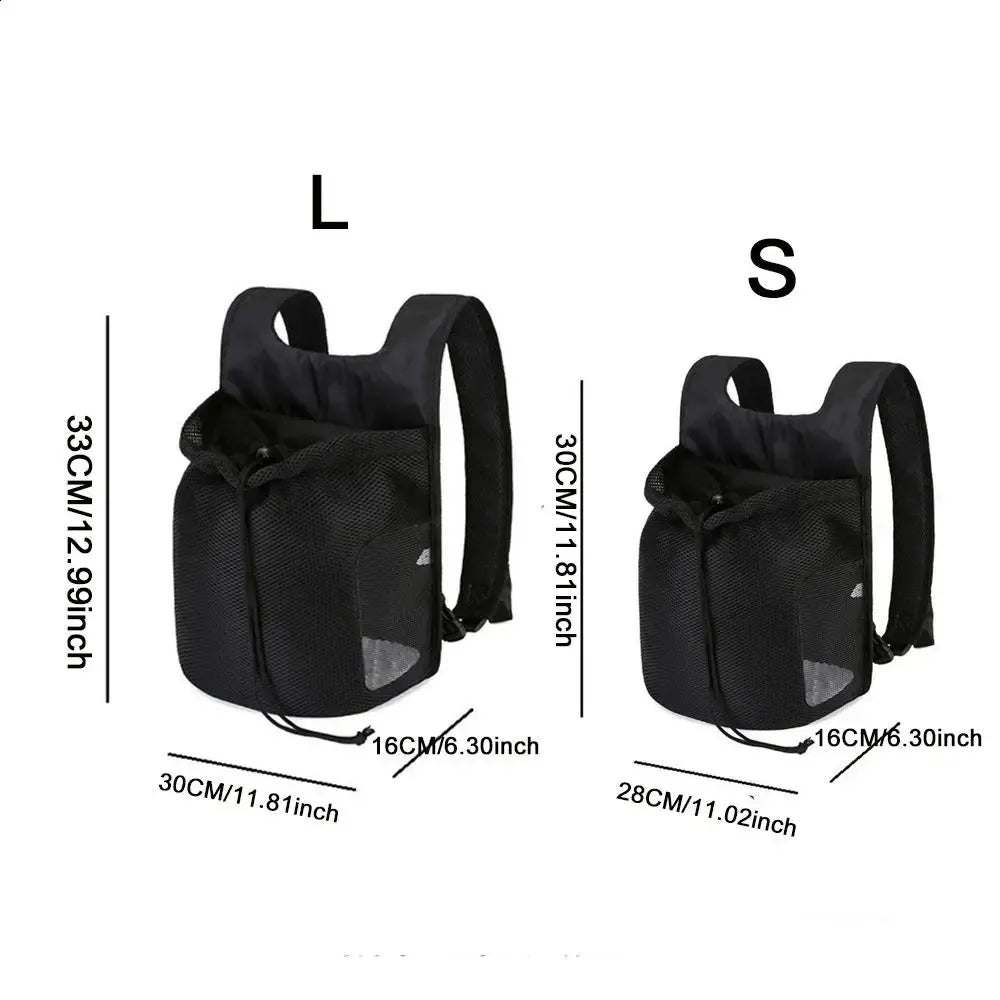 Hands-Free Breathable Pet Carrier Backpack – Adjustable Front Chest Pack for Cycling and Outdoor Travel