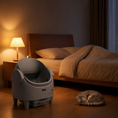 Pawtev Smart Open Top Automatic Cat Litter Box – Self-Cleaning Electric Pet Toilet with Wi-Fi App Control LED Display and Bottom Waste Bin