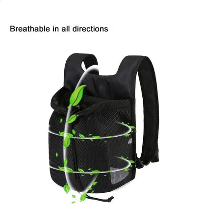 Hands-Free Breathable Pet Carrier Backpack – Adjustable Front Chest Pack for Cycling and Outdoor Travel