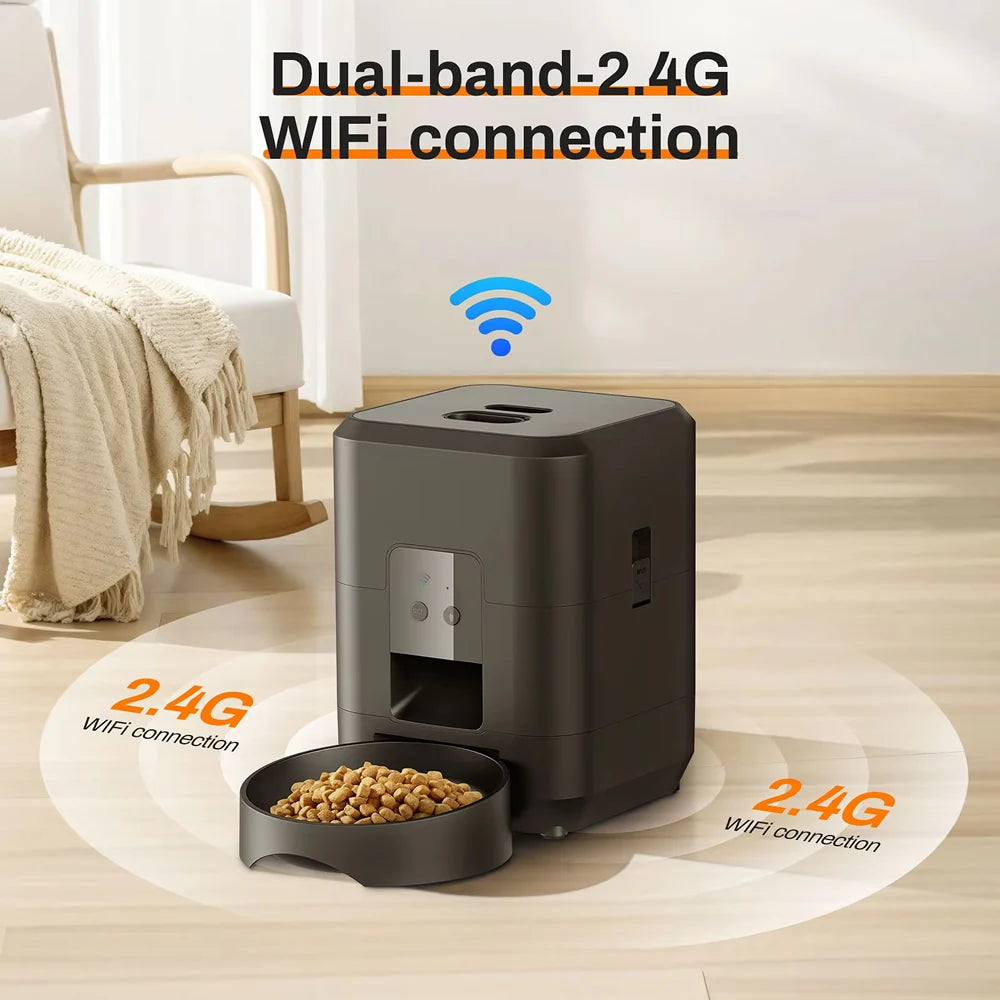 Pawtez Smart Automatic Pet Feeder with Timed Food Dispenser for Cats & Dogs
