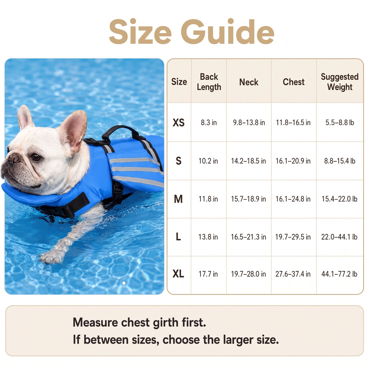 Reflective Wing Dog Life Jacket – High-Buoyancy Pet Swim Vest with Chin Float and Rescue Handle